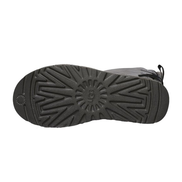 UGG SHORT CONTINUITY BOW CHARCOAL SUEDE SHEEPSKIN - Picture 5 of 6